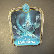 Disney Lorcana TCG Hades Metal Pin Blue Gold, Lorcana Set, English
