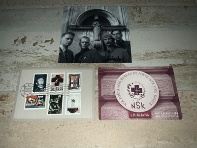 LAIBACH  NSK IRWIN rare official stamp set + signed photo  Death In June