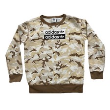 Adidas Kid's Desert Camo Crewneck Long Sleeve Pullover Sweatshirt Sz S 9 - 10Y