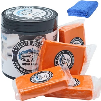 Car Cleaning Clay Bar 4x100g Microfiber Cloth Polishing Car Paint Cleaning