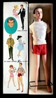 VTG ~ MATTEL KEN DOLL ~ 1961 Brunette Flocked Hair w Orig Box/Stand/Clothes