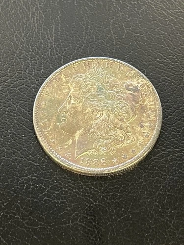 1888 MORGAN DOLLAR - AU+/UNCIRCULATED - SILVER DOLLAR - TONNED WITH COLOR - $1