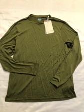 NEW Icebreaker Mens M Merino Wool Long Sleeve Base Layer Sphere II Green Shirt