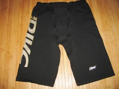 BIKE TEAM Shorts COMPRESSION Size MEDIUM Nylon Lycra Spandex BLACK GOLD SILVER