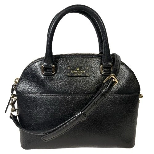 Borsa a tracolla KATE SPADE Carli Grove Street NERA in pelle ciottolata nuova senza etichette $349