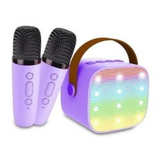 Portable Bluetooth Karaoke Speaker with 2 Wireless Microphones  K1-2MIC-PURPLE