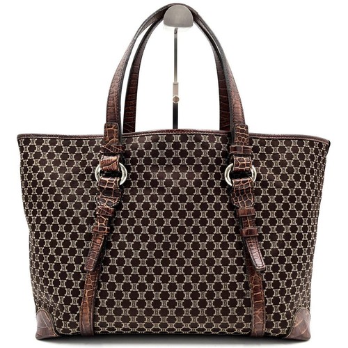 Bolso de Hombro CHANEL Triomphe Macadam Cuero Marrón Patrón Completo Talla A4 - Imagen 21 de 24