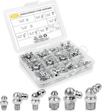 60Pcs Grease Fittings Kit, 1/4  1/8 Inch BSP Grease Zerk Fittings Assortment wi