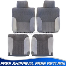Driver & Passenger Bottom & Top Cloth Seat Cover Gray For 1994 to 1997 Dodge Ram