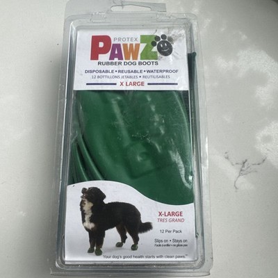 7 Pawz Dog Boots XL Green for 5inch paws rubber waterproof