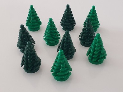 10 Lego Tannenbäume Tannen Nadelbaum Wald grün/dunkelgrün NEU 2435