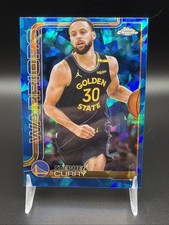 2025-26 Topps Chrome Sapphire Stephen Curry Blue Cracked Ice #201 Warriors
