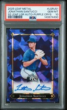 2025 LEAF METAL 92 LEAF LEAF GOLD ROOKIES AUTOS JONATHAN SANTUCCI 1/8 PSA 10