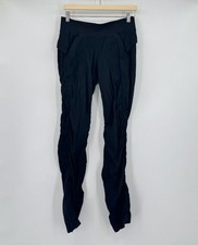 Lululemon Dance Studio Black Tonal Striped Mid Rise Pull On Pants