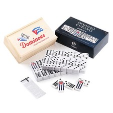 Double Nines Dominoes Set Wood Box Set of 55 ...