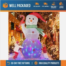 12FT Christmas Decor Inflatable Snowman, Blow up Yard Decor Snowman with LED Lig