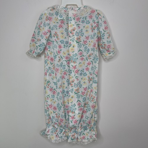 VINTAGE ALLISON ANN Nightgown Sleeper Romantic Long Sleeveless Pink Floral 9 Mon - Picture 3 of 10