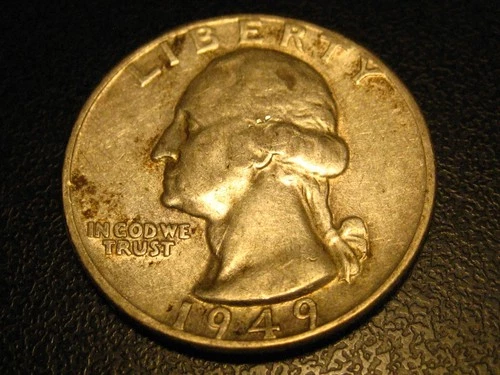 1949-D 90% Silver Washington Head Quarter XF