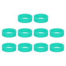 10Pcs Silicone Rubber Bands Non-slip 1.22 Inch Flat for Books, Light Green