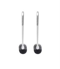 2pcs Toilet Brush, Wall Mounted Long Handle Cleaner for No Dead Corners