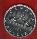CANADA 1 DOLALR 1963 SILVER