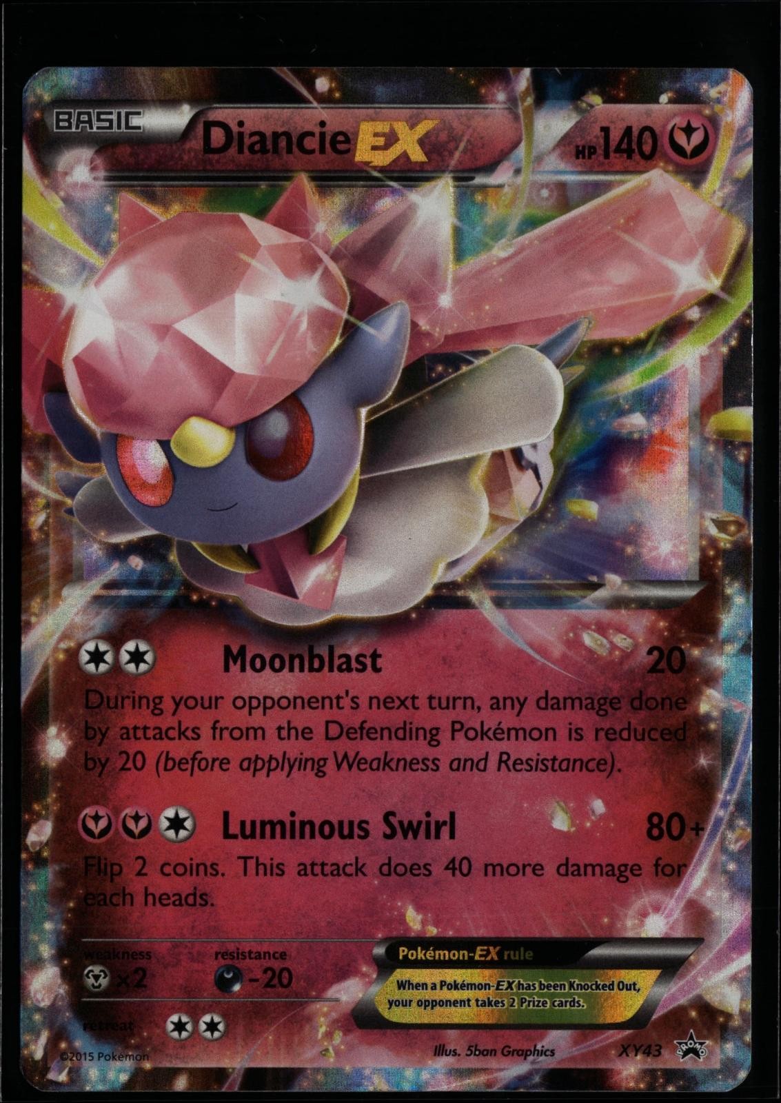 Diancie EX XY43 Holo Promo XY Promo Pokemon Moderately Played (Ware on Back)