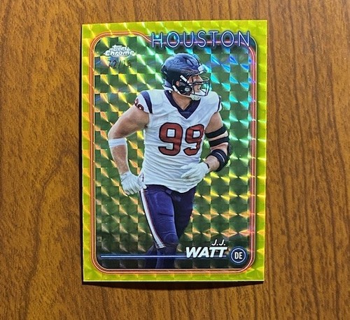 2024 Topps Chrome Football #82 JJ Watt Yellow Geometric Refractor /75 Texans