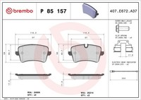 Brembo Bremsbelagsatz, Scheibenbremse P 85 157 FüR Audi