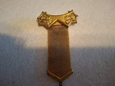 Victorian Antique Mesh Gold Filled Ribbon Metal Pin