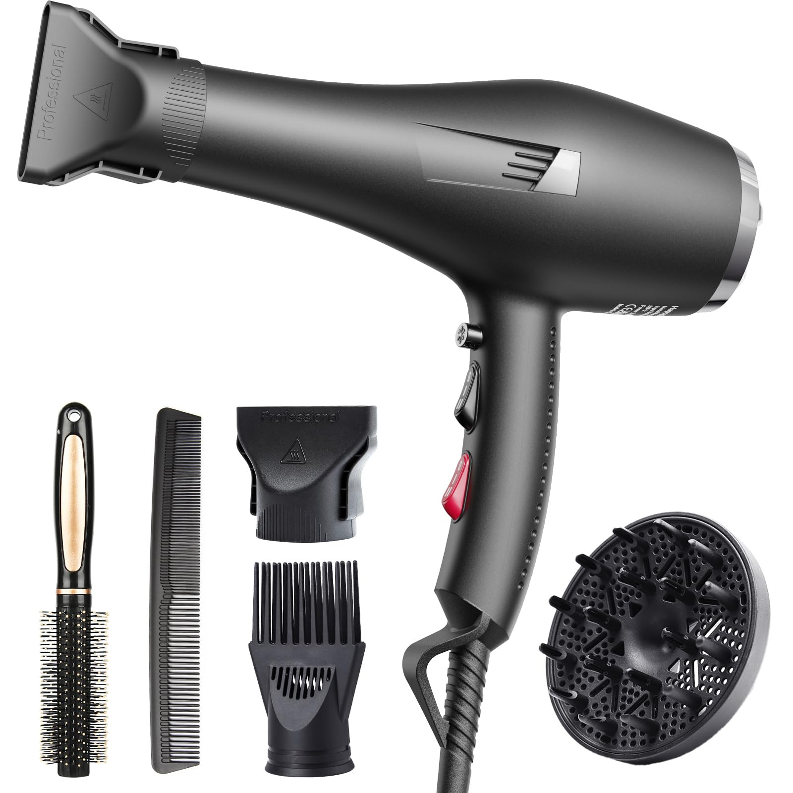 HappyGoo Phon Capelli Asciugacapelli ionico Asciugatura rapida Salone, (t4C)