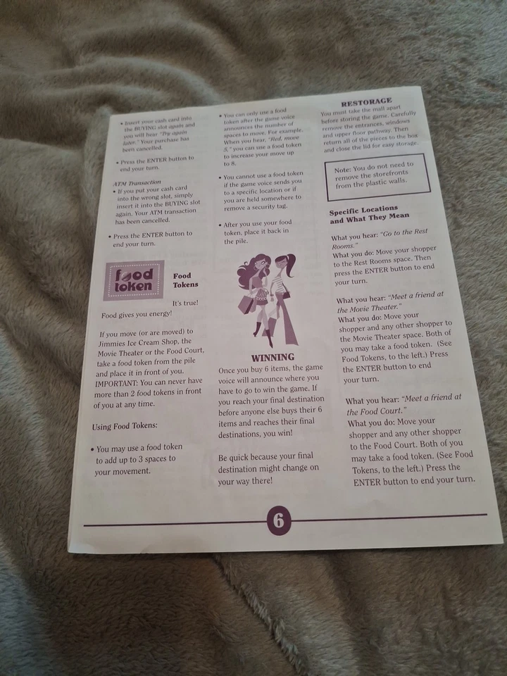 Milton Bradley Mall Madness 2004 Game Instruction Manual Pre Owned - Image 2 of 4