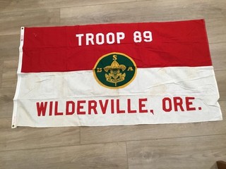 Wilderville Oregon troop 89 flag 60x36 in cotton bunting exc cond