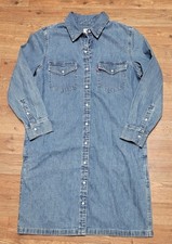 Levi's Selma Womens Denim Dress Long Sleeve Pearl Snaps Size S