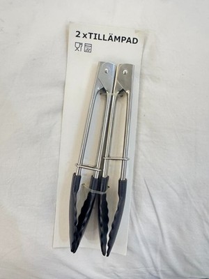IKEA TILLÄMPAD Mini Tongs Stainless Steel 2 Pack 7'' Serving Kitchen NEW Sealed