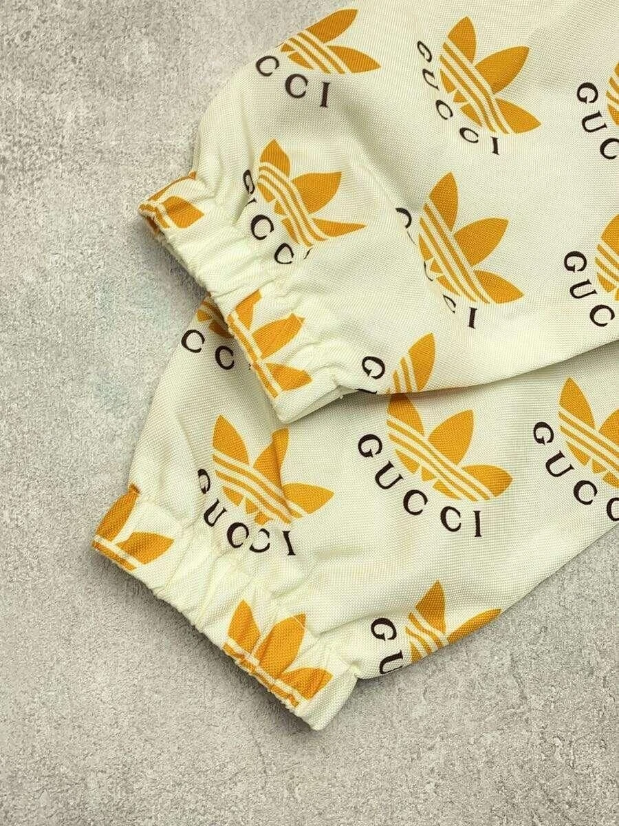 GUCCI Altro Adidas Trefoil Anorak Giacca 48 Nylon Bianco Modello Totale