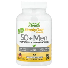 SimplyOne® Chewable 50+ Men Multivitamin + Supporting Herbs, Mixed Berry, 90