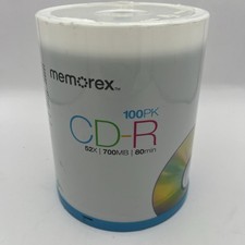 Memorex CD-R 100 Pack 52X 700mb 80Min Digital Media New Factory Sealed