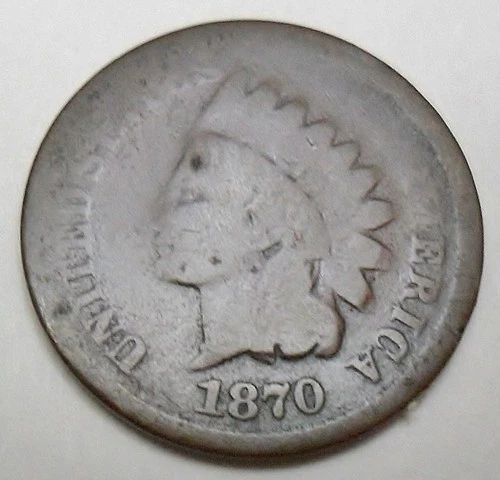 1870 P Indian Head Cent Penny  *AG - ABOUT GOOD*