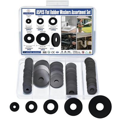 #ad 85Pcs Flat Rubber Washers Assortment Kit16 18 20 25 30Mm Black WasherVibration $14.99