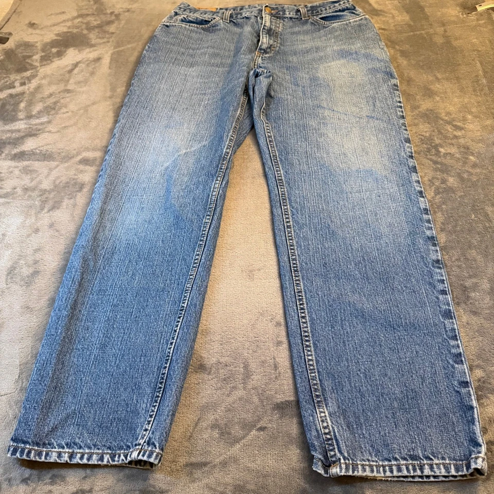 Chaps Denim Relaxed Fit Jeans Mens 34x32 Blue Cotton Straight Leg Casual - Image 2 of 4