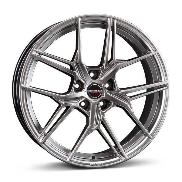 1X Borbet Design QX Hyper Black Silver 8.5Jx20 5X110 ET31-image