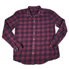 Untuckit Flannel Shirt Mens XLT Barrelstone Maroon Check Long Sleeve Button