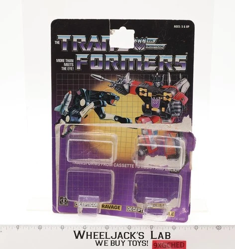 Ravage & Rumble Cardback & Bubbles 1984 Vintage Hasbro G1 Transformers Figure