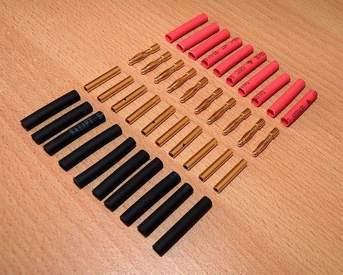 10 pairs 2mm gold plug heat shrink tubing plug gold contact plug 10x 2mm