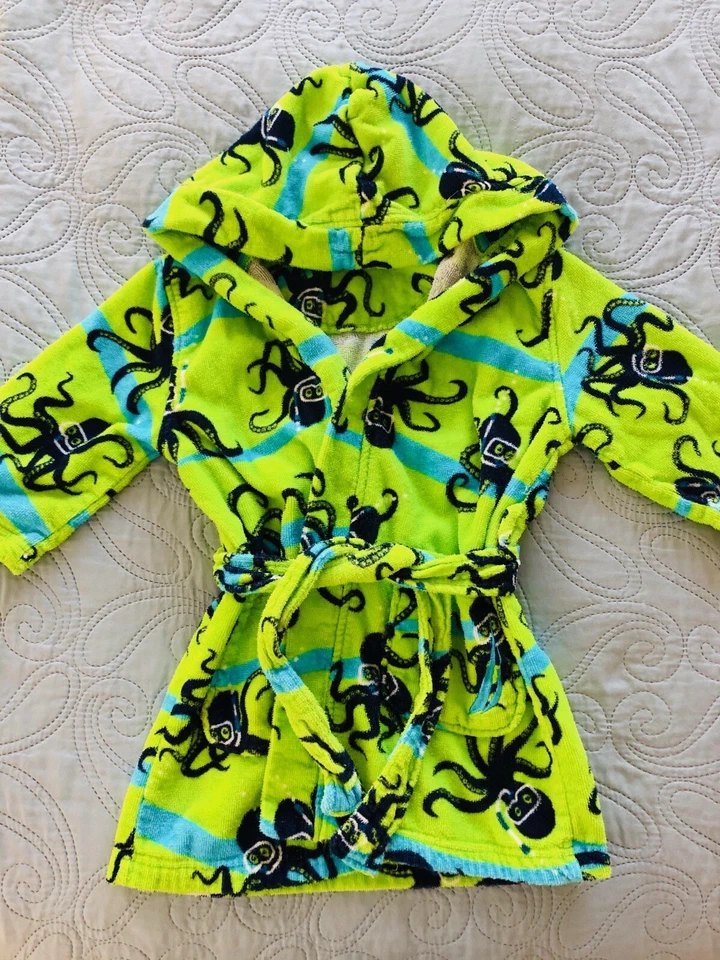 Nautica Boys Green Octopus Robe (XS) - Image 2 of 4