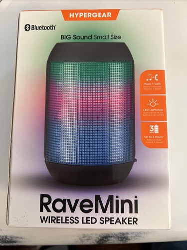 New HyperGear RaveMini Bluetooth Wireless LED Speaker #0777 - 第 1/1 張圖片
