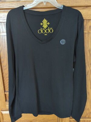 Women's NWT Dodo Black Long Sleeve Shirt Sz. 3XL Item # DWT1202