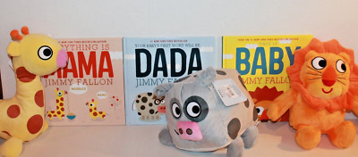 Kohl's Cares LOT of 3 Books & 3 Plush Animal Toys Mama Dada Baby by Jimmy Fallon