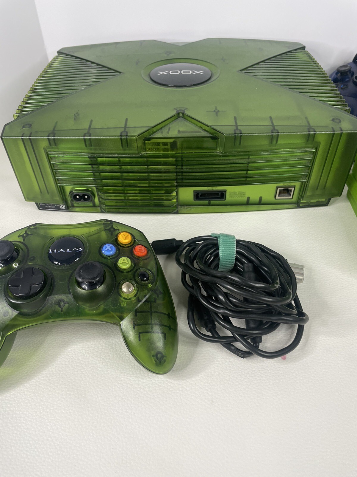 Original Microsoft Xbox Halo Special Edition Green Console Bundle