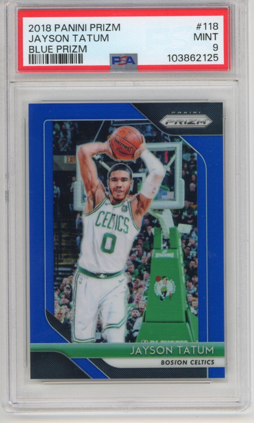 Jayson Tatum 2018-19 Panini Prizm Blue /199 PSA 9 #118 Celtics 2nd Year